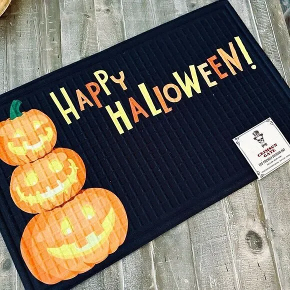 Happy Halloween Fall Autumn Pumpkin Jack o Lantern Floor Door Mat