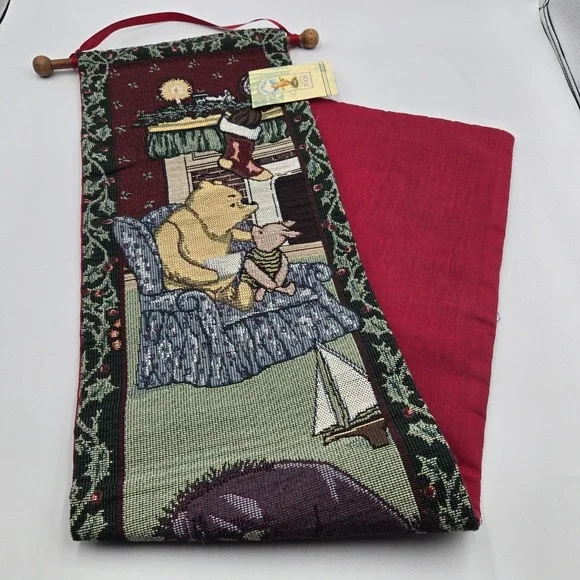 Vtg New Disney Classic Winnie The Pooh Wall Hanging Tapestry 33x8