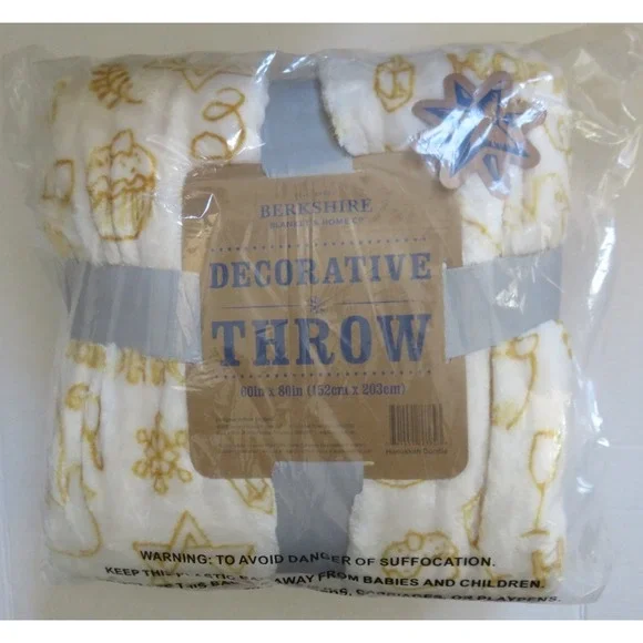 Berkshire Throw Blanket Hanukkah Doodle Brand‎ New 60