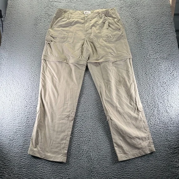 World Wide Sportsman Pant Mens L Brown Nylon Windbreaker Convertible Fishing