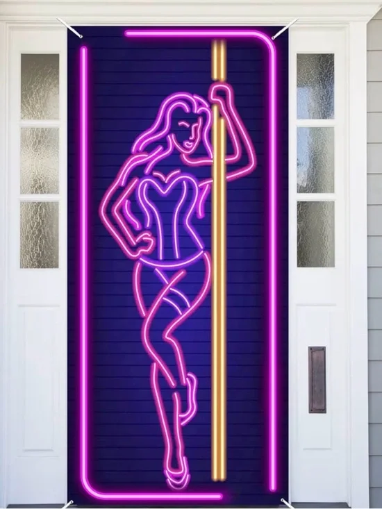 Neon Pole Dancer Wall Art - Pink & Purple Neon Sign