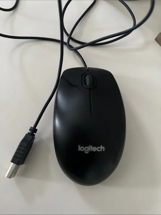 Logitech Black Wired USB Mouse with Scroll Wheel