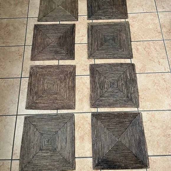 Elegant Brown Woven Placemats Set of 8
