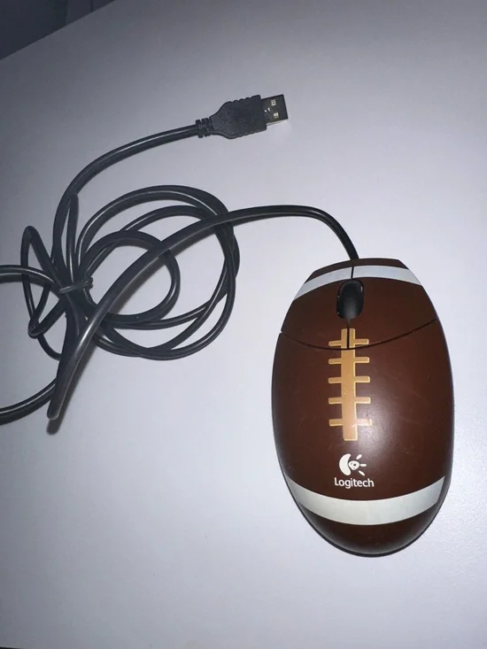 Logitech Brown Football-Style Wired USB Mouse