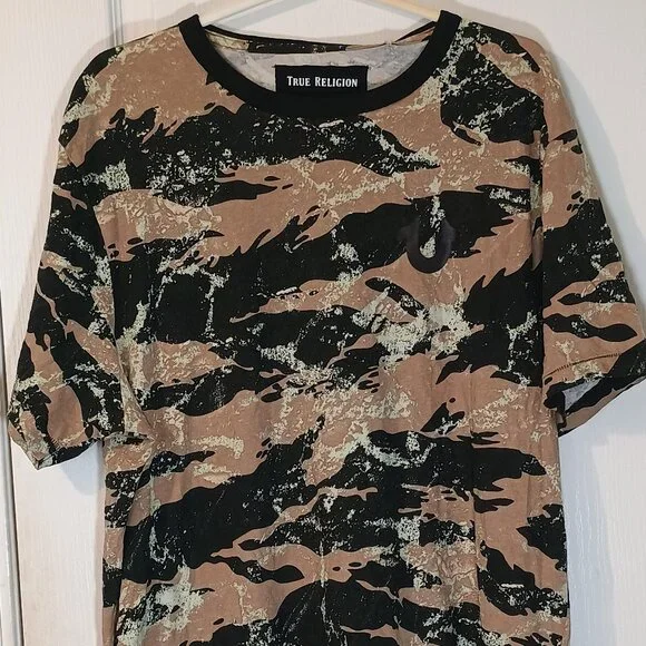 True Religion/Tee Shirt/Mens XXL/Tiger Camo Buddha NWT