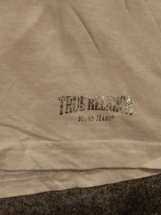 True Religion Metallic Logo Tee Medium White