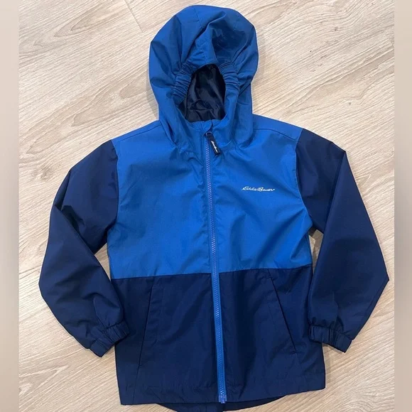 Blue Hooded Windbreaker Jacket