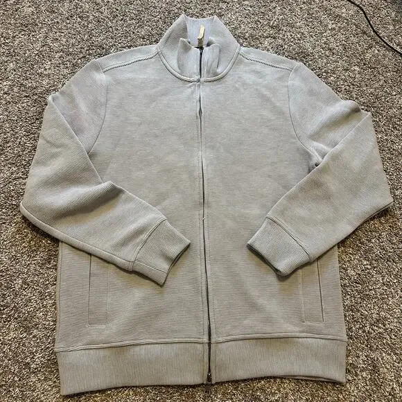BANANA REPUBLIC Men's Knit Full Zip Jacket Size M In Grey