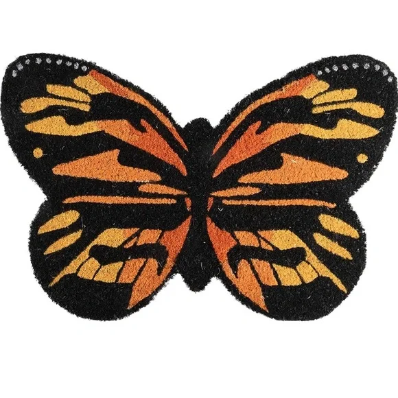Orange and Black Butterfly Rug