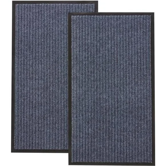 2 Pack Indoor Door Mat Traps Dirt Non Slip Low-Profile Welcome Mat 17