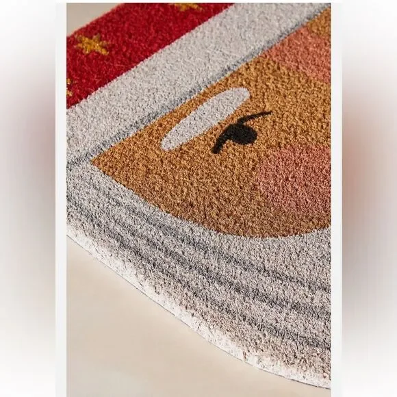 ANTHROPOLOGIE Santa Doormat Santa Claus Christmas