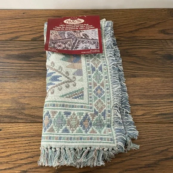 MAJESTIC 100% Cotton Jacquard Rug 20x40‎ Tapestry