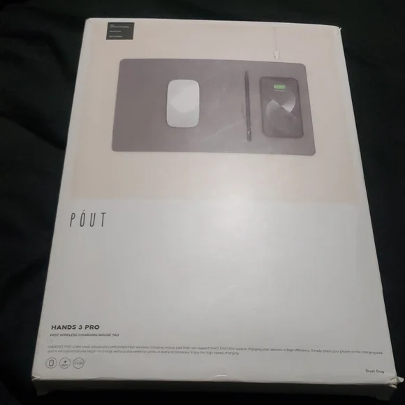 Pout Hands 3 Pro Wireless Charging Mouse Pad Dark Gray