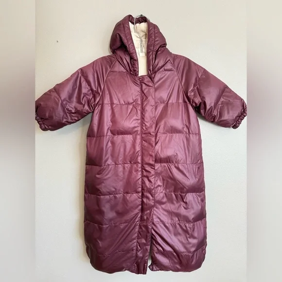 J. Crew Burgundy Baby Puffer Jacket snowsuit size 3/6 months
