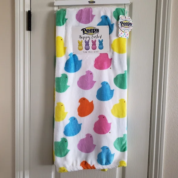Peeps Easter Chicks Plush Throw Blanket 50x60 NWT