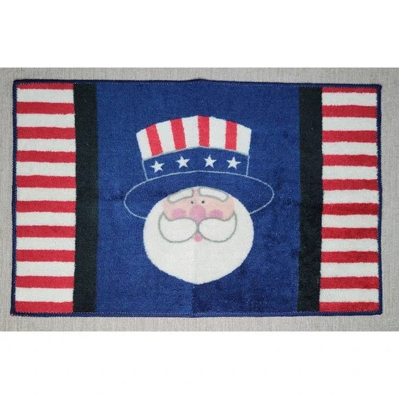 Vintage Uncle Sam Patriotic Memorial Day 4th of July Bathroom Bath Rug Mat