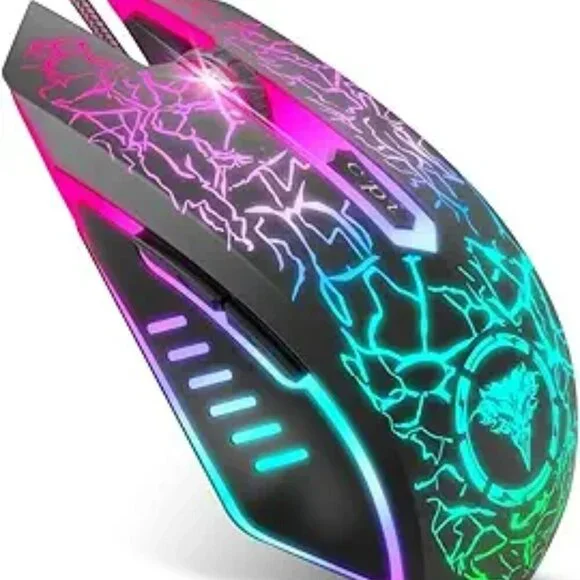 Gaming Mouse Wired Ergonomic Gamer Laptop PC Optical Computer Mice with RGB Bac