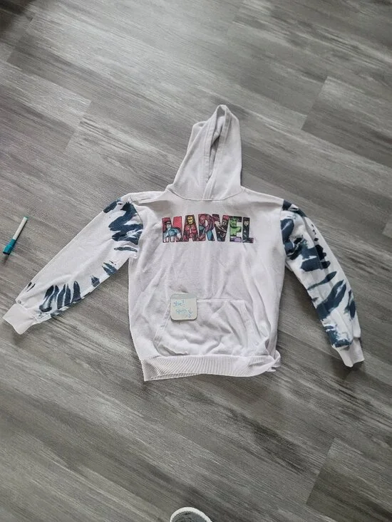 Kids Marvel character tie dye hoodie sweatshirt - has spots - size 14