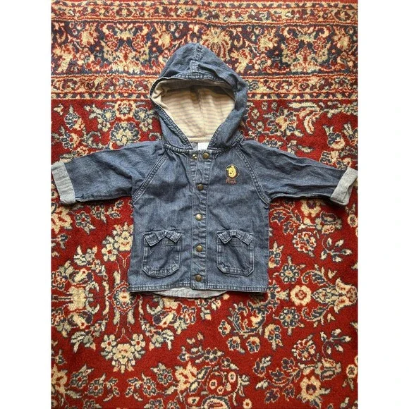 Disney Baby 9 - 12 Month Winnie The Pooh And Tigger Denim Jacket W/Pooh Buttons