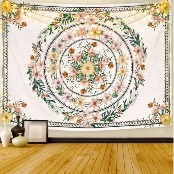 Floral Hippie Bedroom Bohemian Wall Tapestry Art