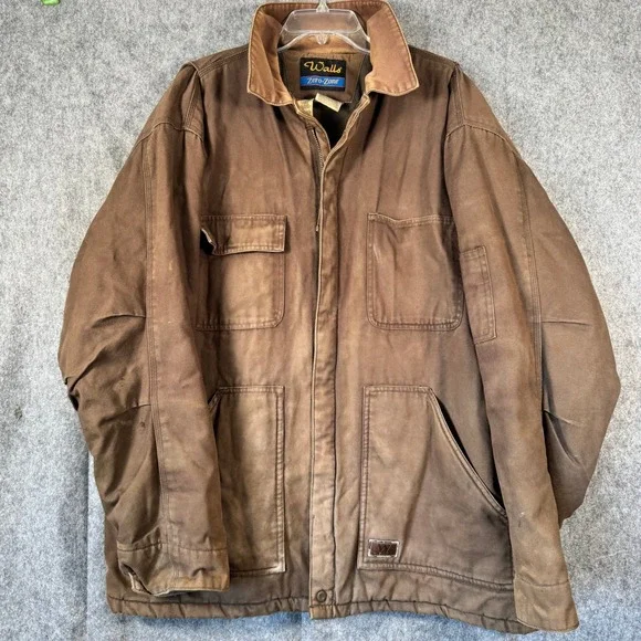 Vtg Walls Zero Zone Work Jacket‎ Mens 2XL Regular Brown Quilted Barn Coat Canvas