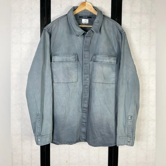NEW Ksubi Faded Blue Shirt Jacket. XXL