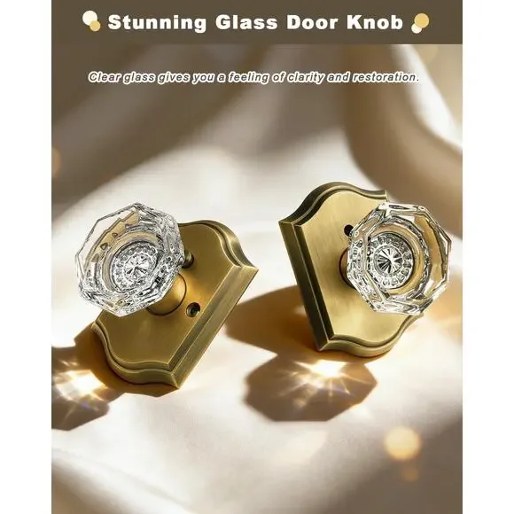 Brass Golden Tone Elegant Bathroom Door Nob New
