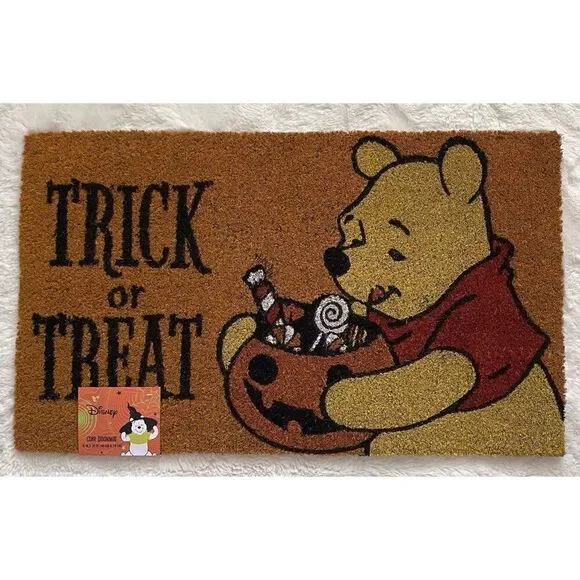 Disney‎ Winnie The Pooh Halloween Door Mat Coir 18 X 30” Trick Or Treat NEW