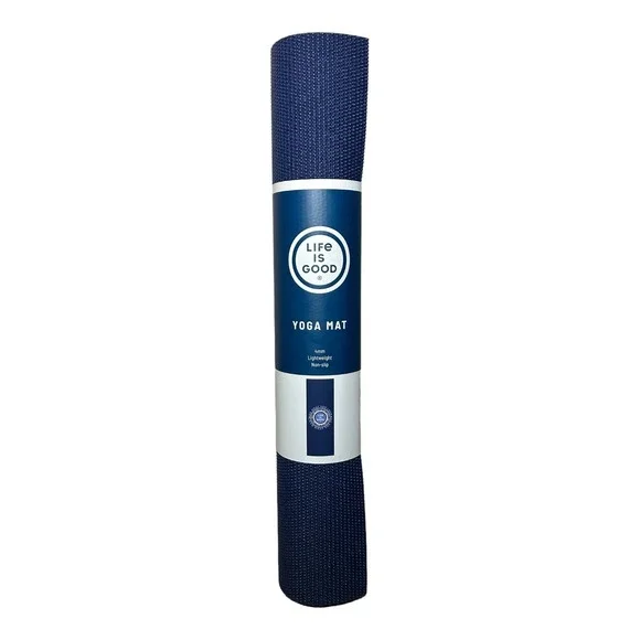 Life Is‎ Good Navy Blue Lightweight Non Slip Yoga Mat Do What You Love 68