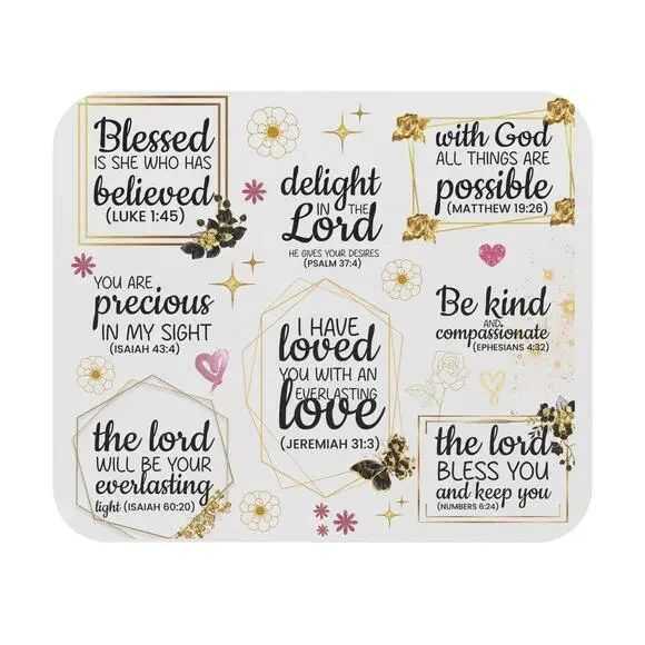 Inspirational Bible Verses Mouse Pad, Christian Scripture Desk Mat, Christian m