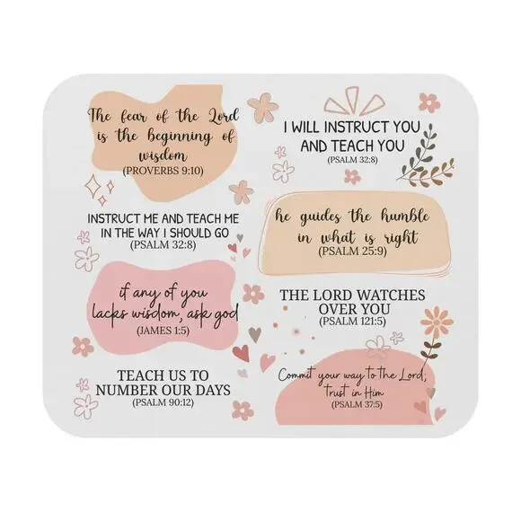 Inspirational Bible Verse Mouse Pad | Christian Desk Decor