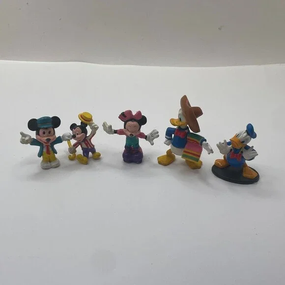 Disney Mickey Mouse Minnie Mouse Donald Duck Figurines - Lot of 5