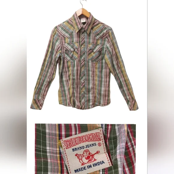 - UNISEX WESTERN STYLE PLAID SHIRT by TRUE RELIGION