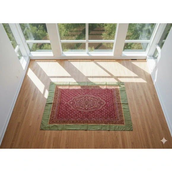 NWOT! Shrujan‎ Threads of Life Handcrafted Multicolor Medallion Tapestry Rug