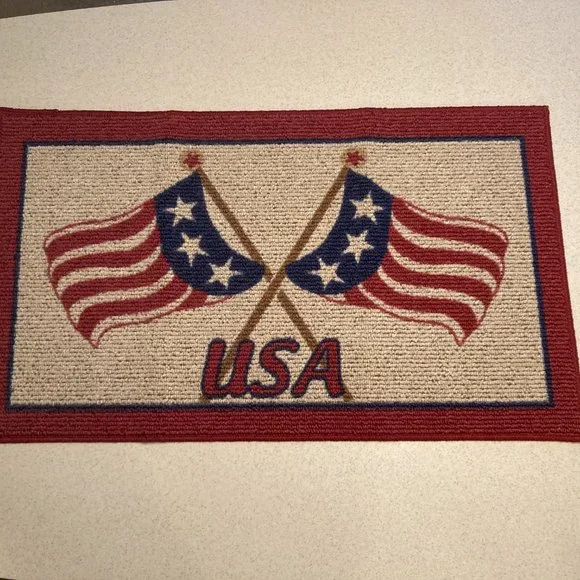 USA Door Mat Patriotic Flags NWOT
