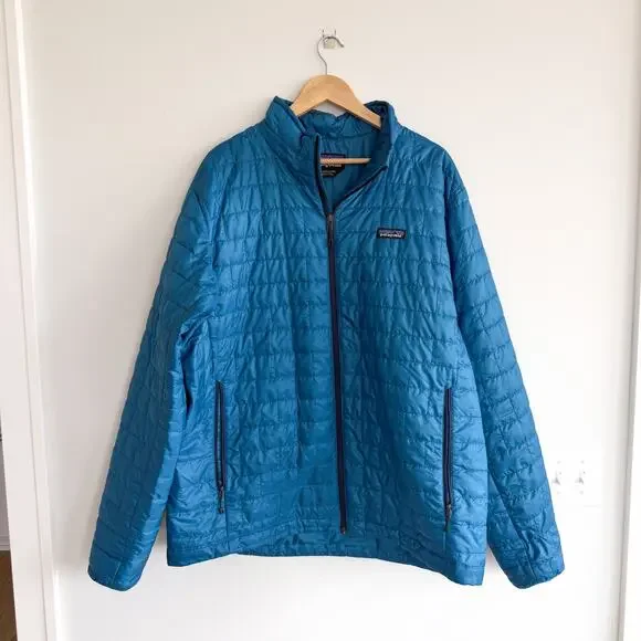 Patagonia Nano Zip Up Mock Neck Puffer Jacket Blue XXL