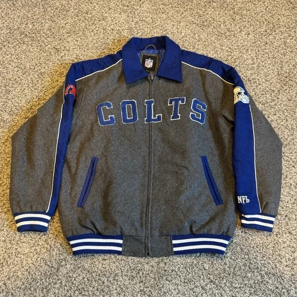 Vintage NFL Indianapolis Colts Varsity Jacket Mens Large Colt Spell Out Football