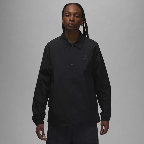 Jordan Brand Coaches Jacket FN4541-010 Black Mens Large Jumpman NWT