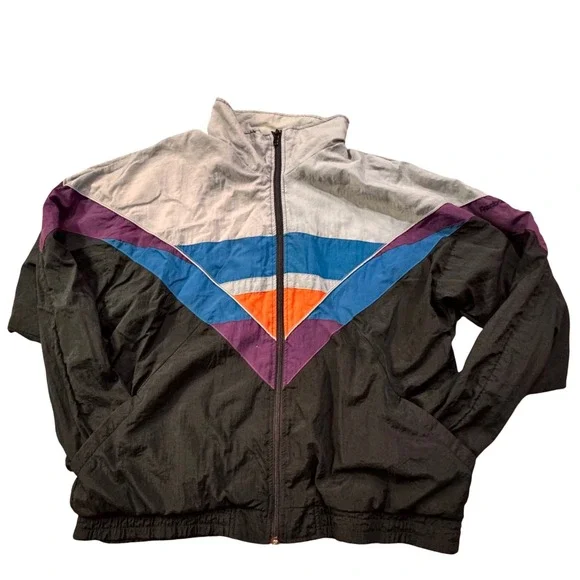 Vintage Reebok Colorblock Track‎ Jacket Windbreaker Retro Athletic Outerwear