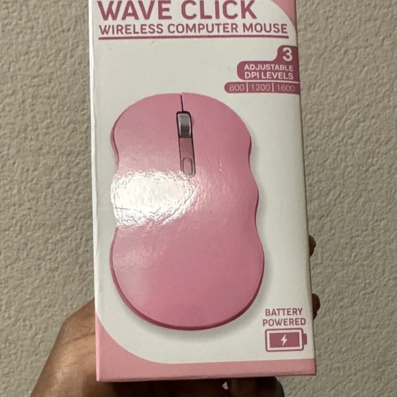 Wave Click Pink Wireless Computer Mouse
