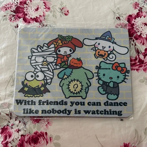 Halloween Sanrio Friends Mouse Pad with Fun Quote