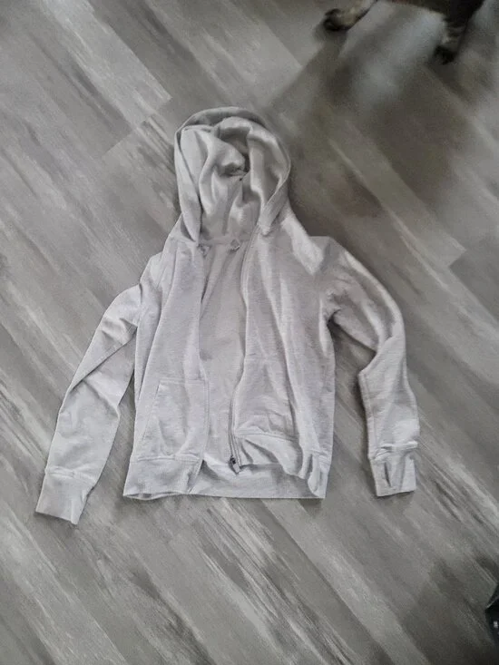 Kids girls light grey 90 Degrees full zip hooded sweatshirt - size L (20)