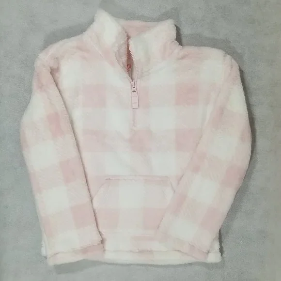 Jumping‎ Beans Girls Size 4 Pink Quarter Zip Pullover Sweatshirt Jacket NWT