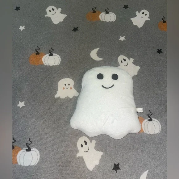 💕Halloween Fall Ghost / Pumpkin Throw Blanket & Cute Ghost Pillow Plush Toy 💕