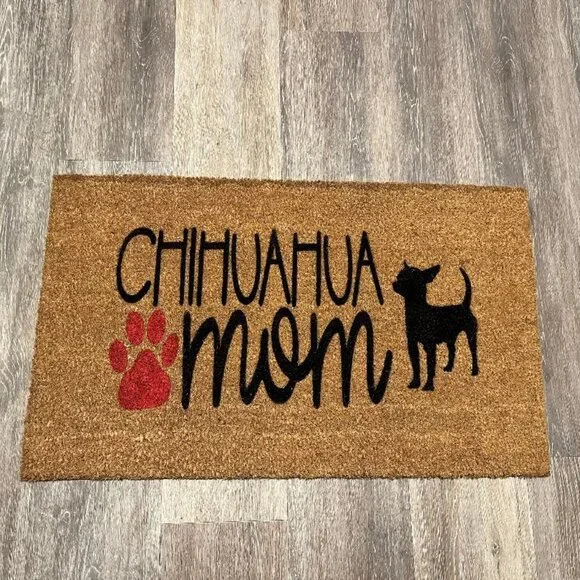 Chihuahua Mom decorative coir doormat