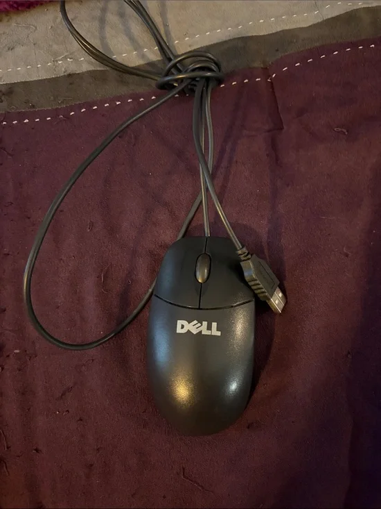 Dell Black Wired USB Optical Mouse with Logo