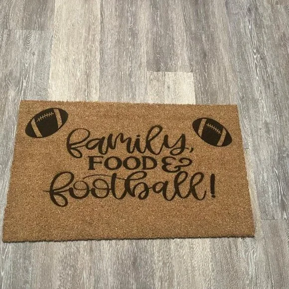 Family FOOD & Football Doormat