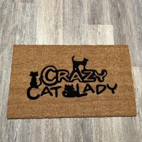Crazy Cat Lady decorative coir doormat