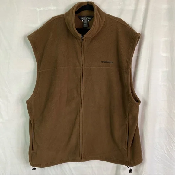 Winchester Vintage Chocolate Brown Fleece Vest Full Zip 3XL