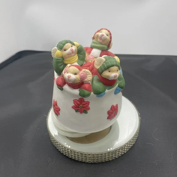1992 House Of Lloyd‎ Musical Christmas Mice In Spinning Cup